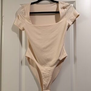 Cream Short Sleeve Bodysuit